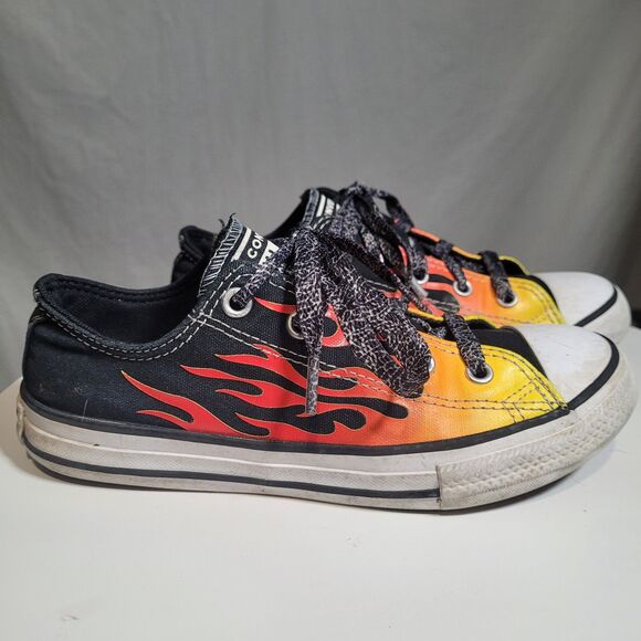 Converse‎ Unisex All-Star Chuck Taylor Flame Low Youth Size 2 - Picture 1 of 6